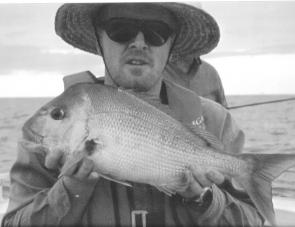 Glen Dinning displaying the kind of snapper that is around at the moment.